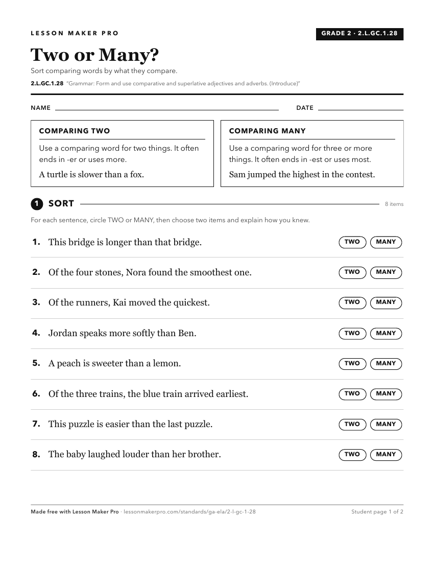 Preview of the 2.L.GC.1.28 printable worksheet