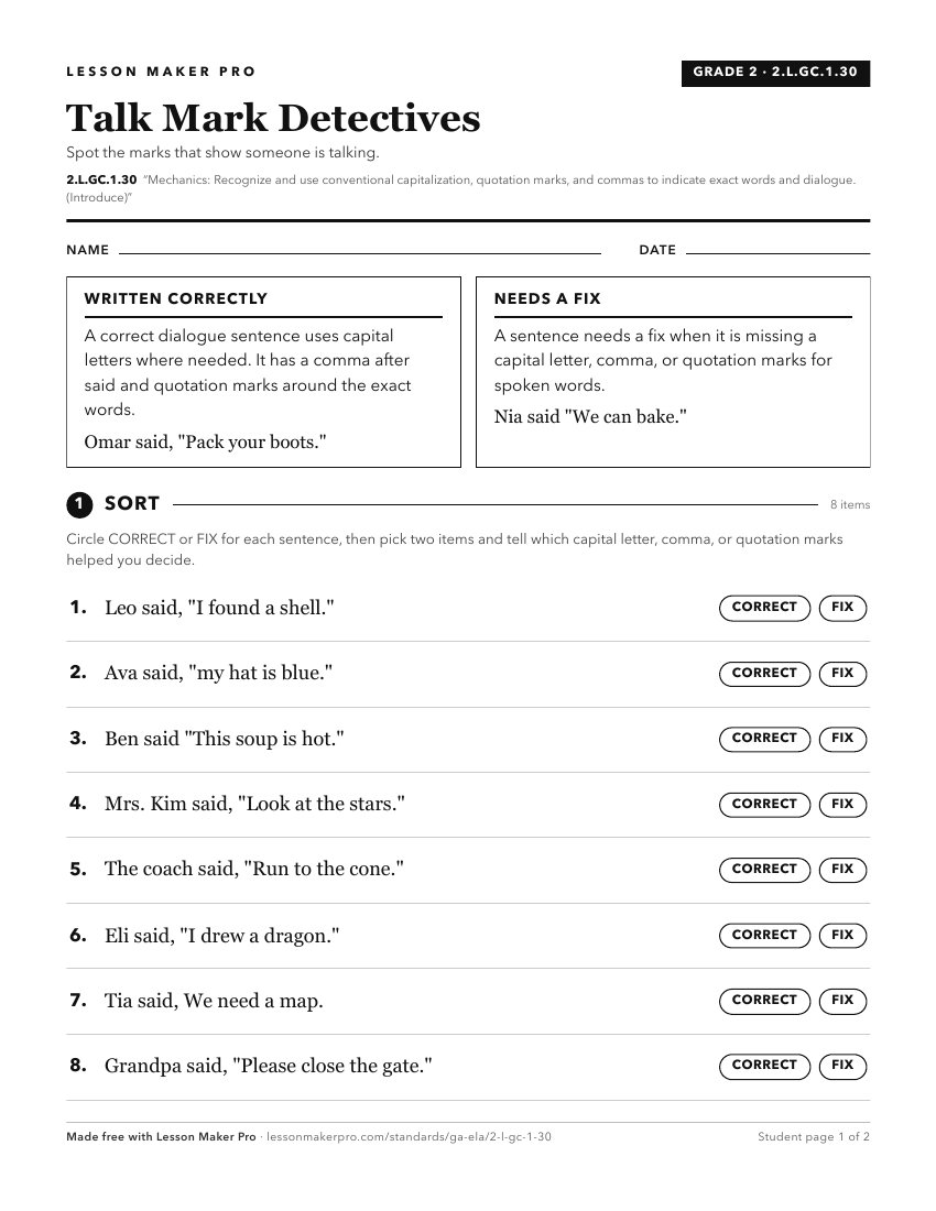Preview of the 2.L.GC.1.30 printable worksheet