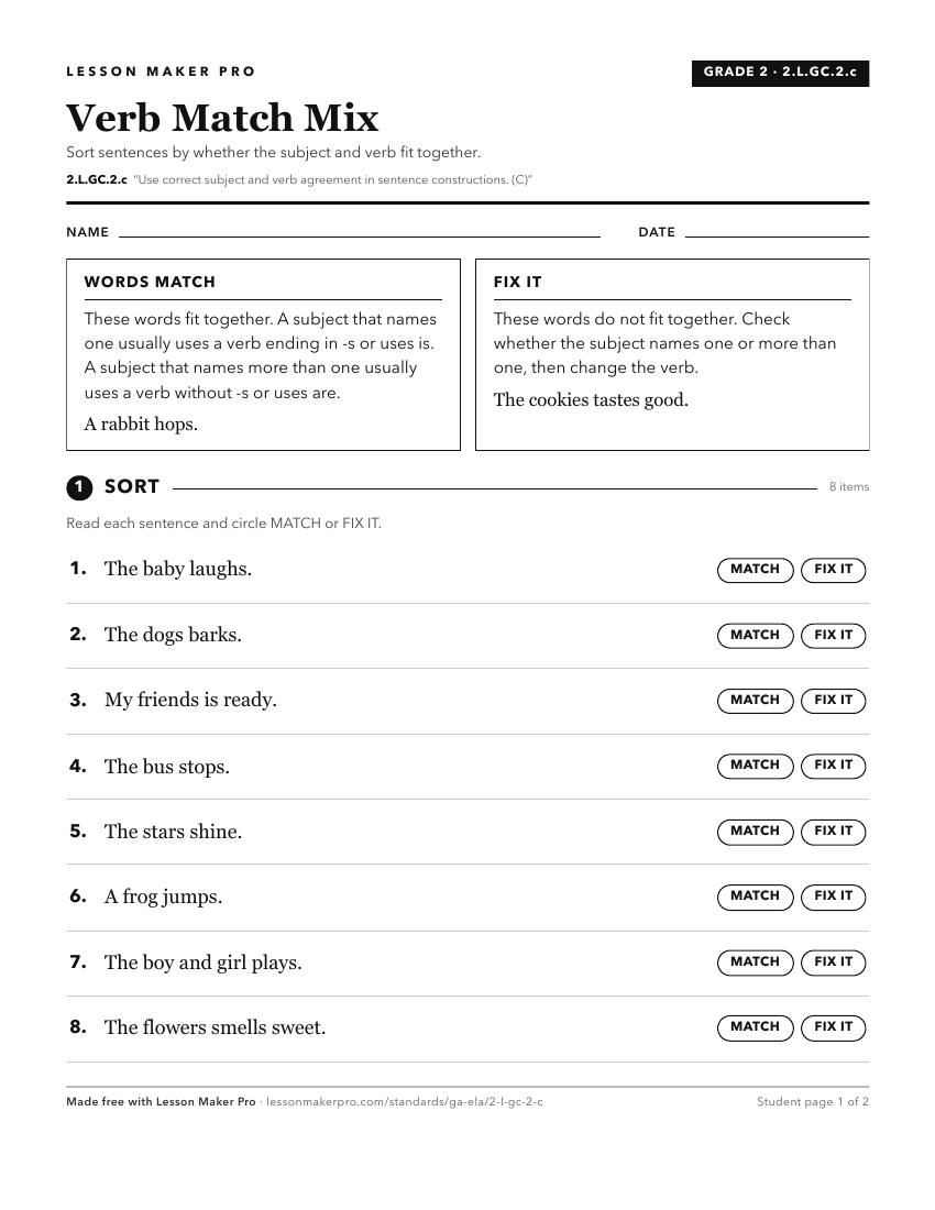 Preview of the 2.L.GC.2.c printable worksheet