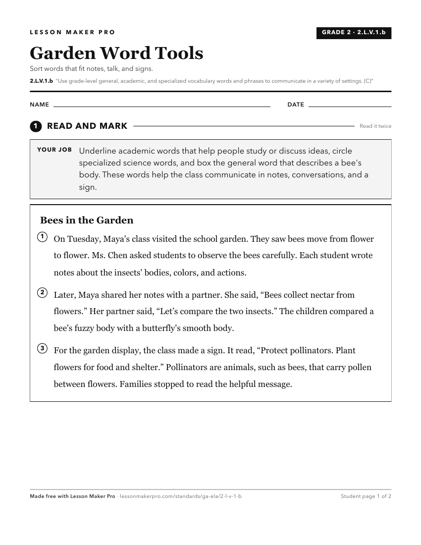 Preview of the 2.L.V.1.b printable worksheet