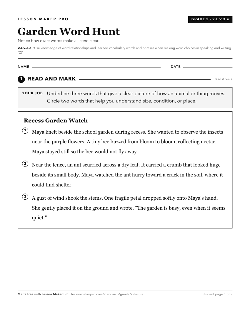 Preview of the 2.L.V.3.e printable worksheet