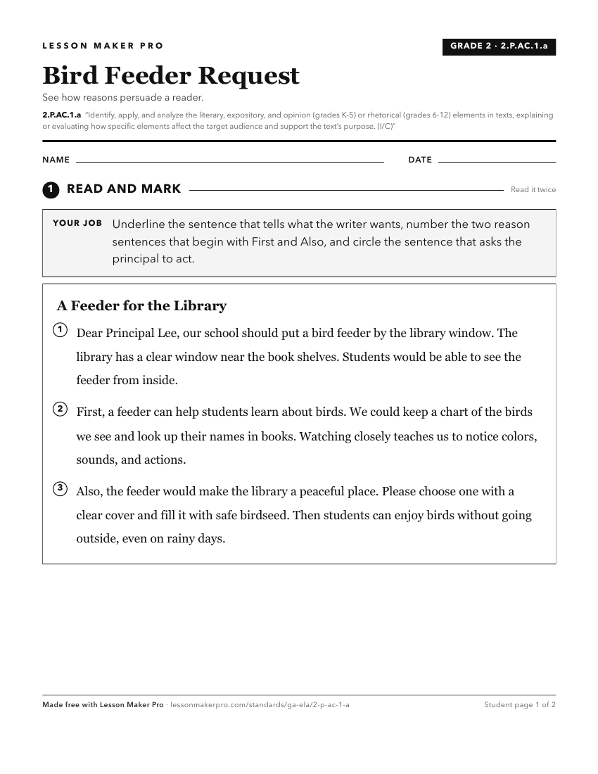Preview of the 2.P.AC.1.a printable worksheet