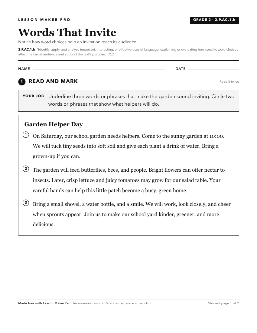Preview of the 2.P.AC.1.b printable worksheet