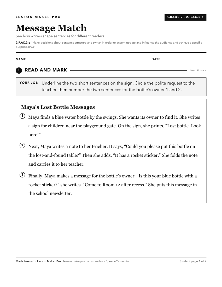 Preview of the 2.P.AC.2.c printable worksheet