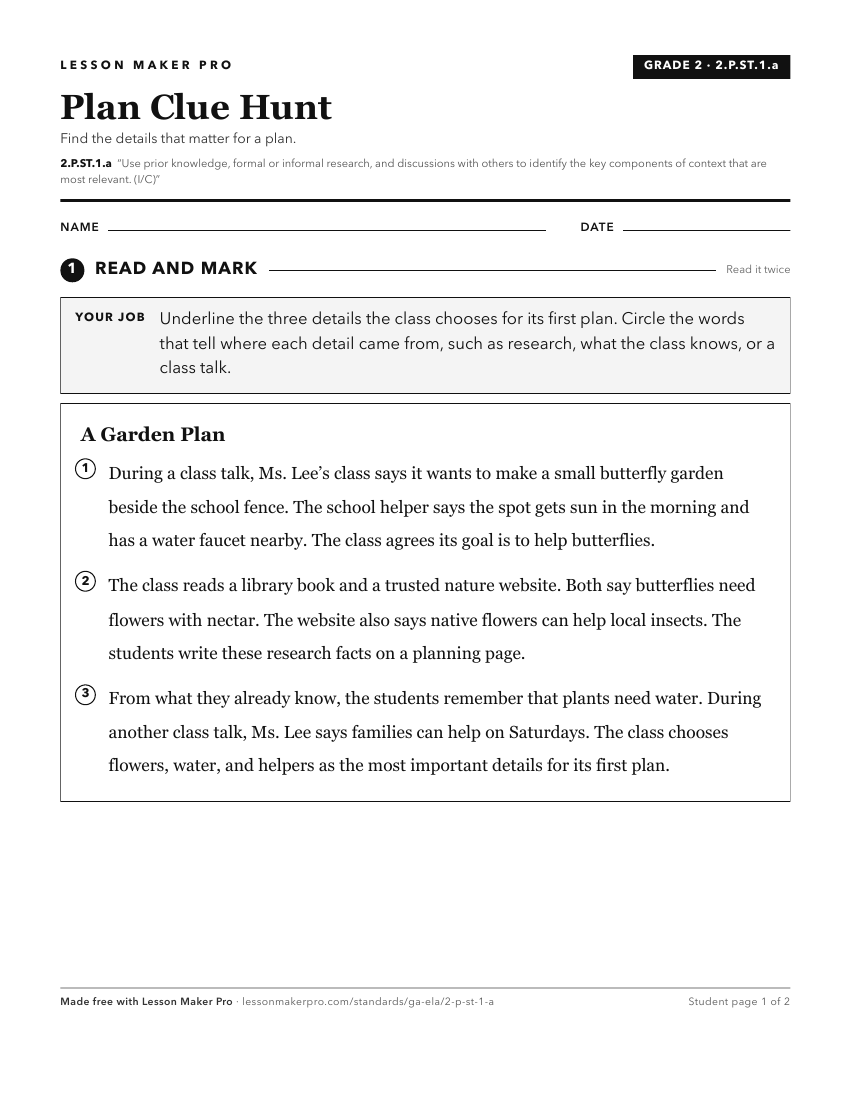 Preview of the 2.P.ST.1.a printable worksheet