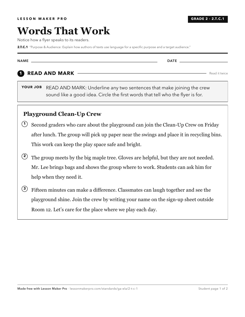 Preview of the 2.T.C.1 printable worksheet