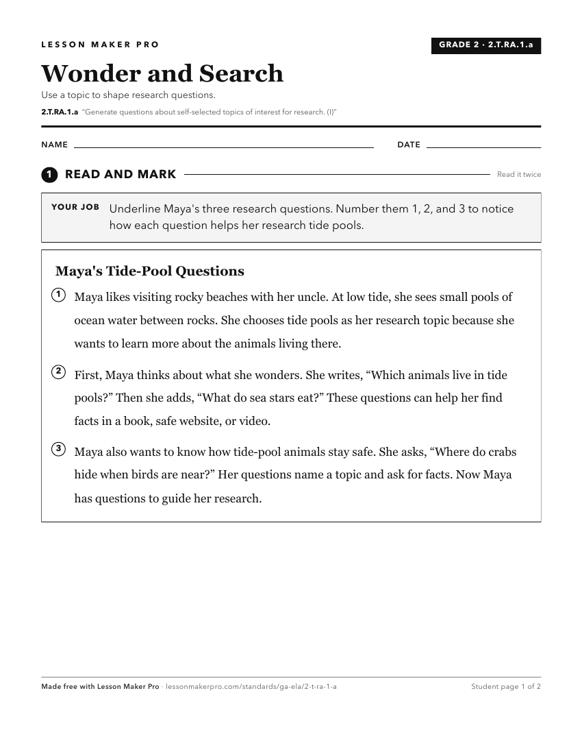 Preview of the 2.T.RA.1.a printable worksheet