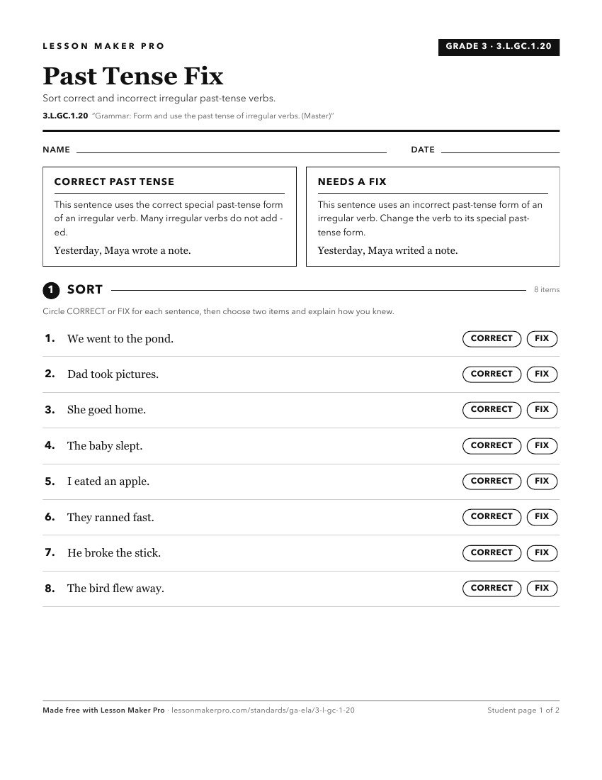 Preview of the 3.L.GC.1.20 printable worksheet