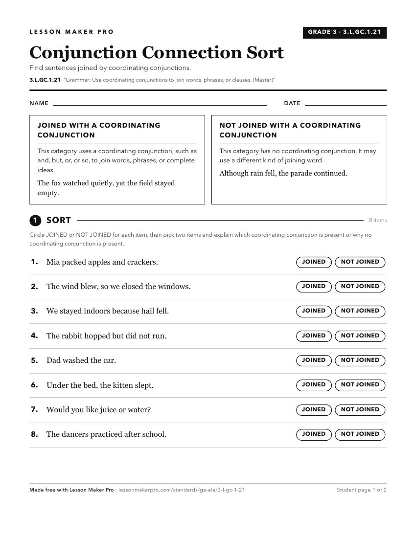 Preview of the 3.L.GC.1.21 printable worksheet
