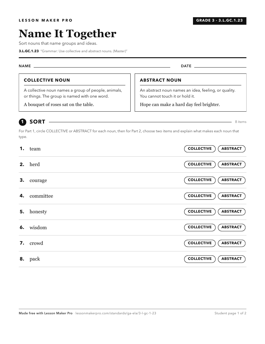 Preview of the 3.L.GC.1.23 printable worksheet