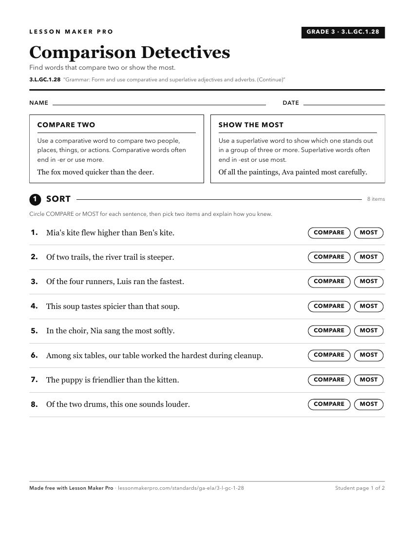 Preview of the 3.L.GC.1.28 printable worksheet