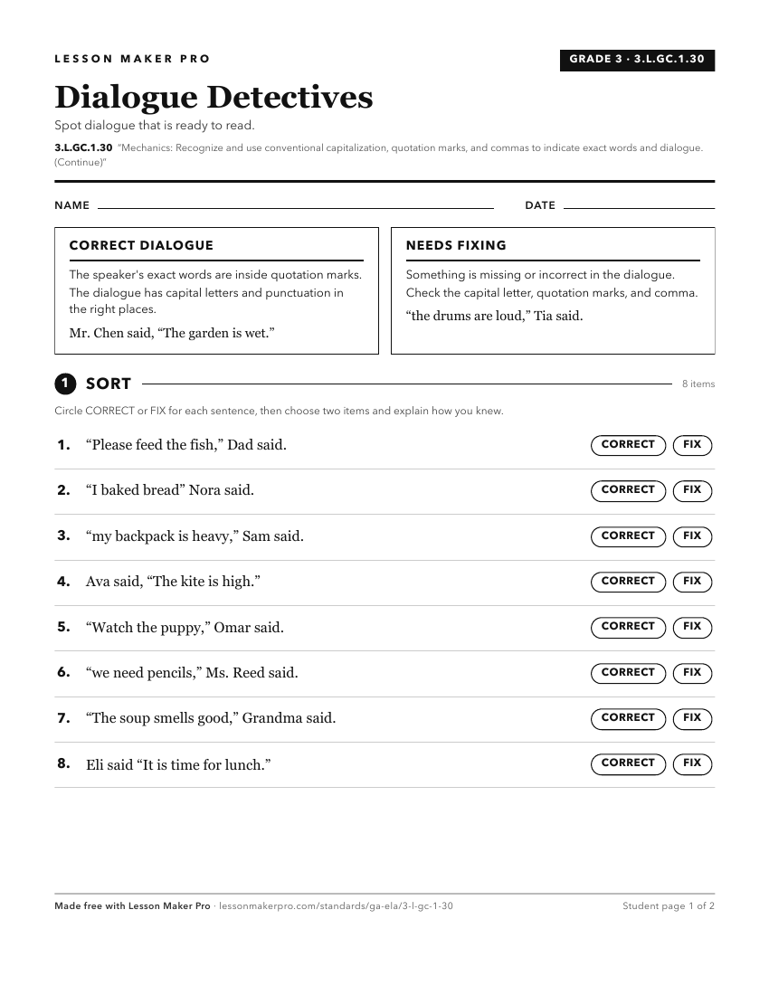 Preview of the 3.L.GC.1.30 printable worksheet