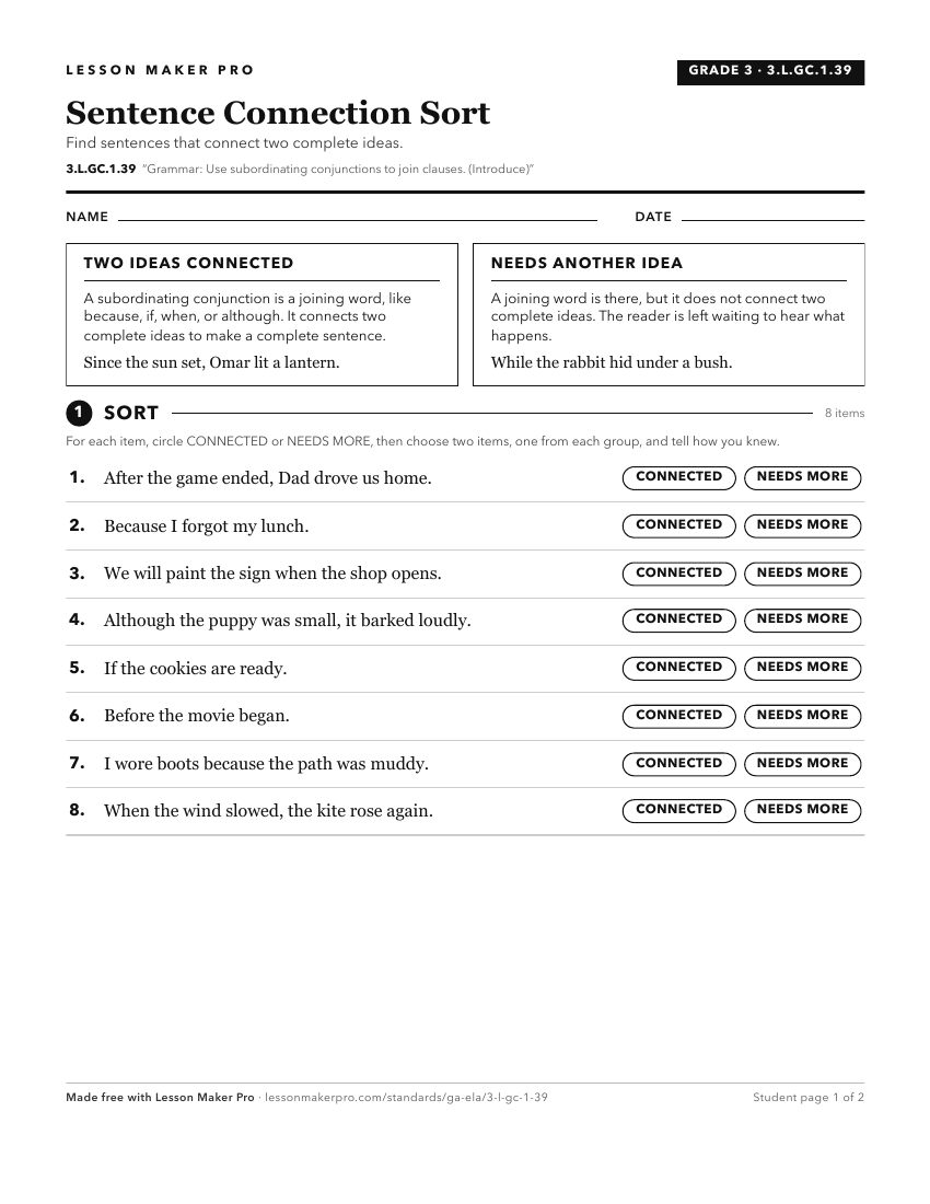 Preview of the 3.L.GC.1.39 printable worksheet