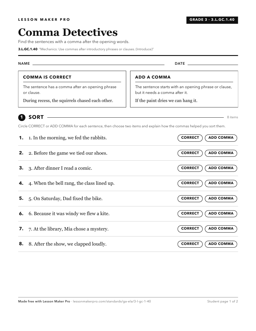 Preview of the 3.L.GC.1.40 printable worksheet