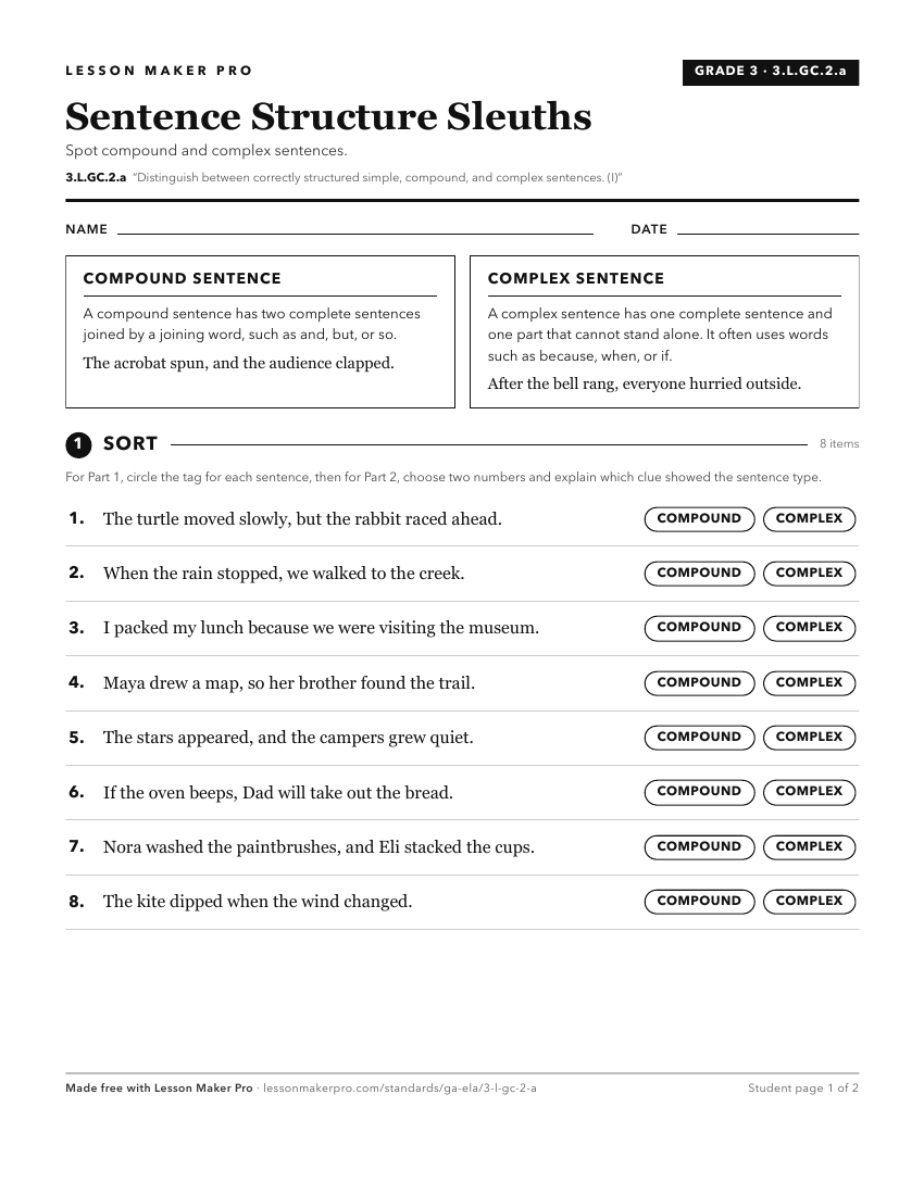 Preview of the 3.L.GC.2.a printable worksheet