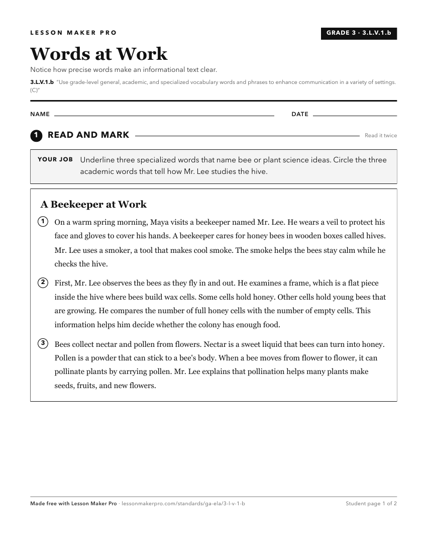 Preview of the 3.L.V.1.b printable worksheet