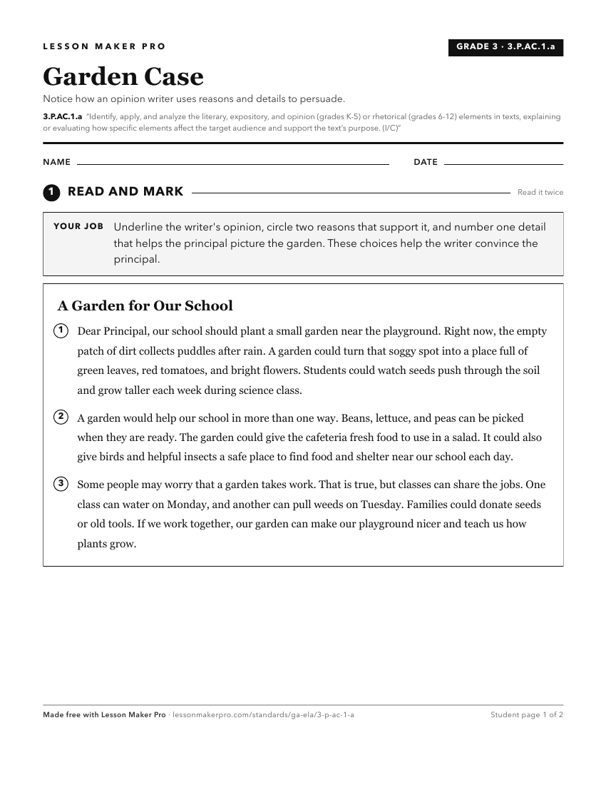 Preview of the 3.P.AC.1.a printable worksheet
