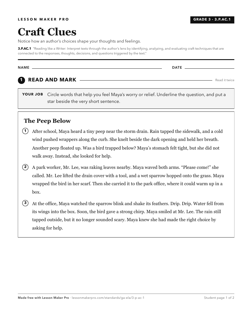 Preview of the 3.P.AC.1 printable worksheet