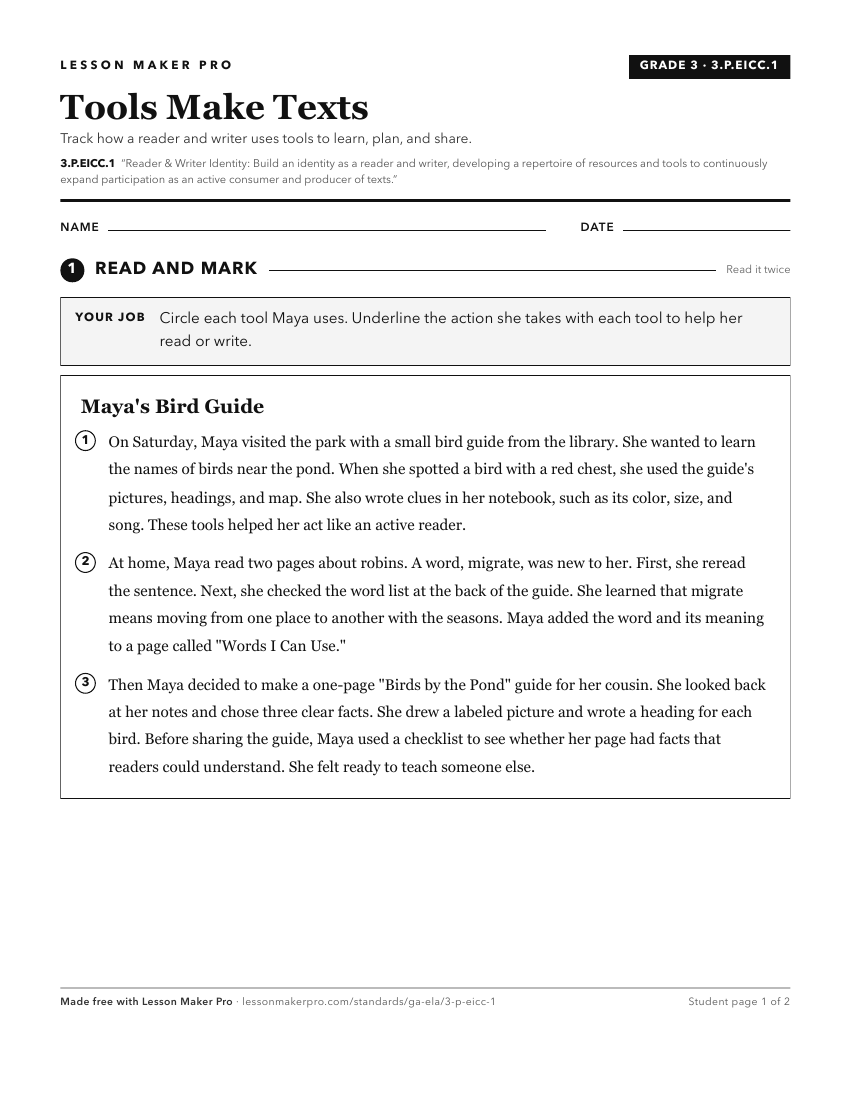 Preview of the 3.P.EICC.1 printable worksheet