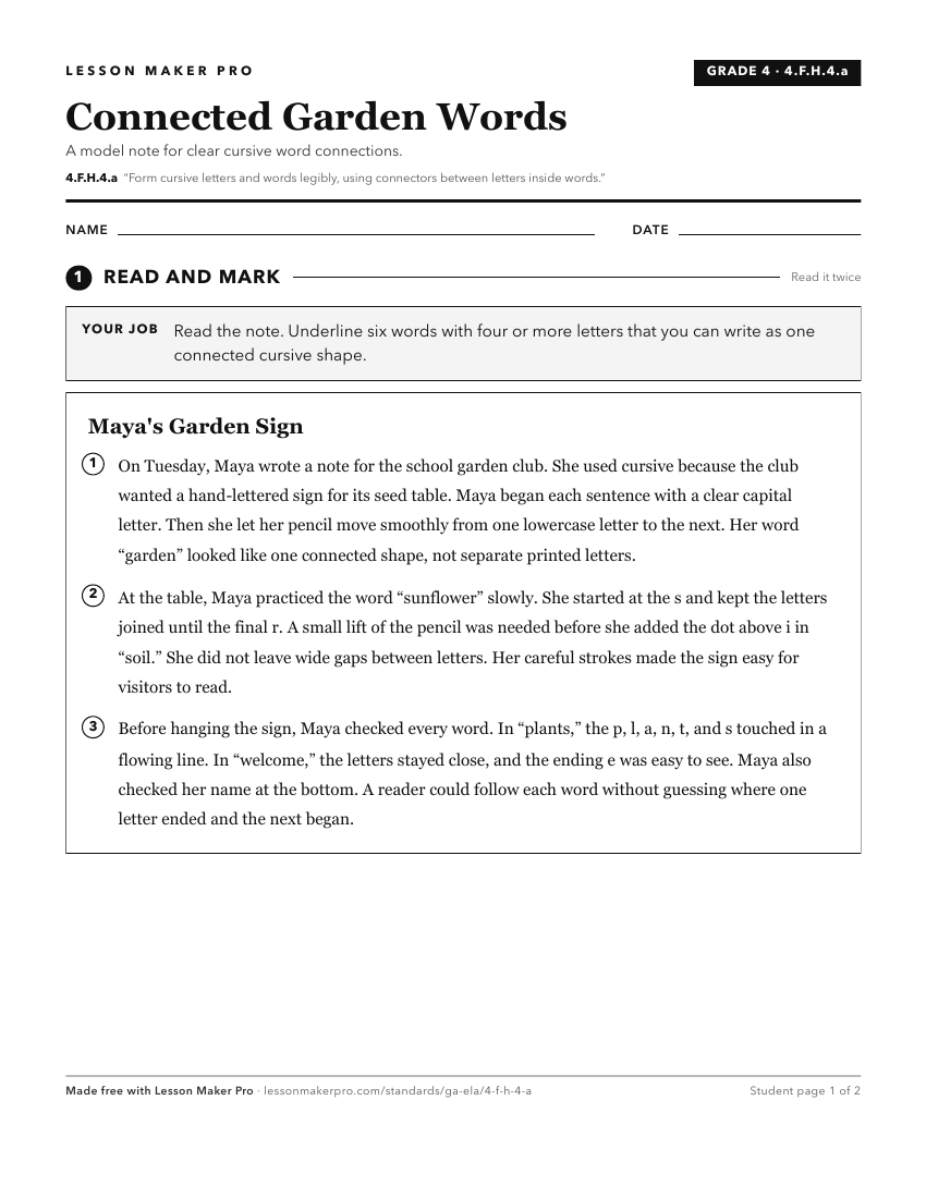 Preview of the 4.F.H.4.a printable worksheet
