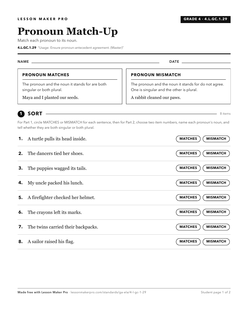 Preview of the 4.L.GC.1.29 printable worksheet