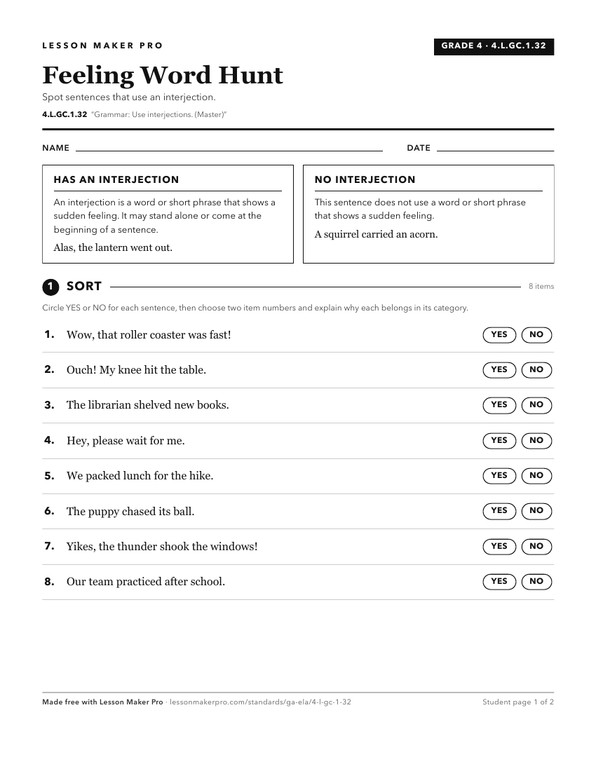 Preview of the 4.L.GC.1.32 printable worksheet