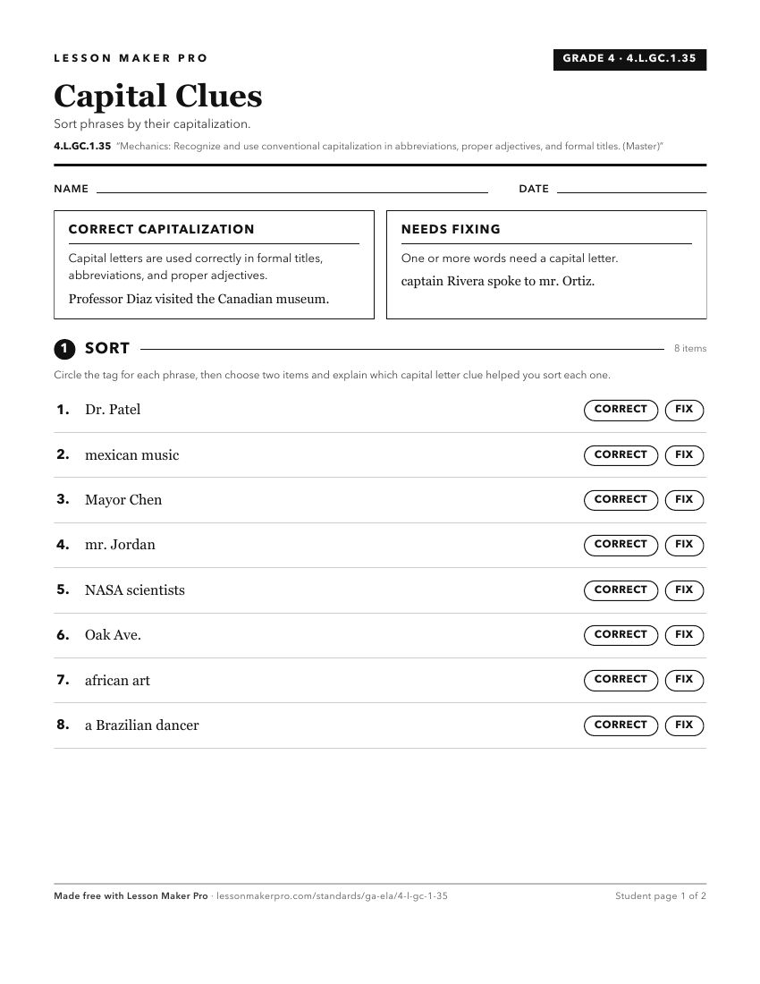Preview of the 4.L.GC.1.35 printable worksheet