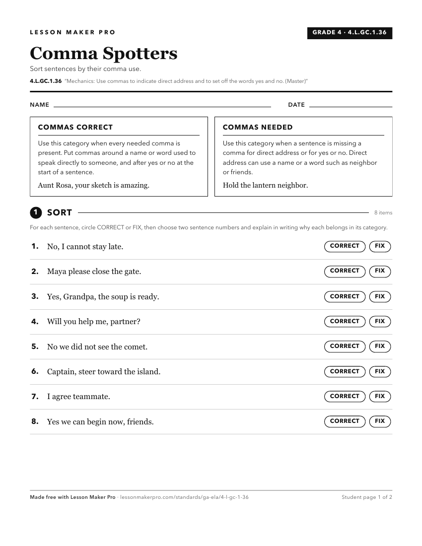 Preview of the 4.L.GC.1.36 printable worksheet