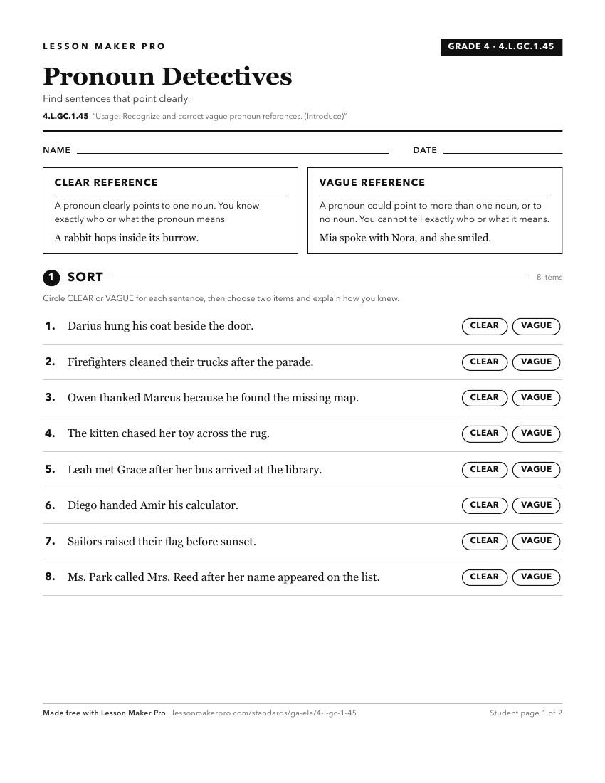 Preview of the 4.L.GC.1.45 printable worksheet