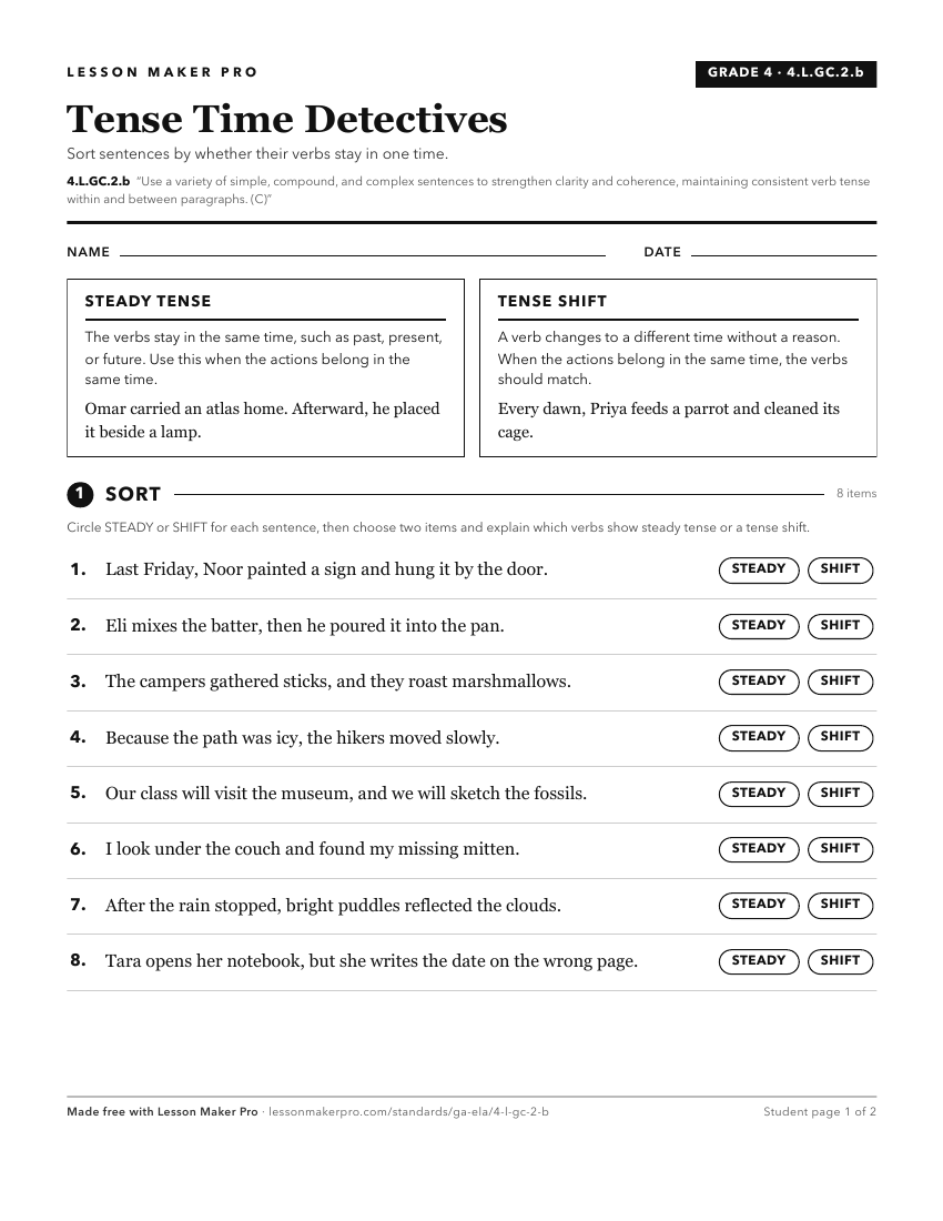 Preview of the 4.L.GC.2.b printable worksheet