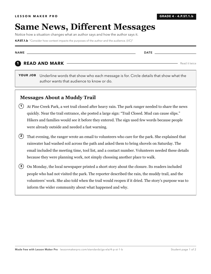 Preview of the 4.P.ST.1.b printable worksheet