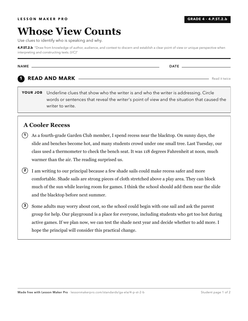 Preview of the 4.P.ST.2.b printable worksheet