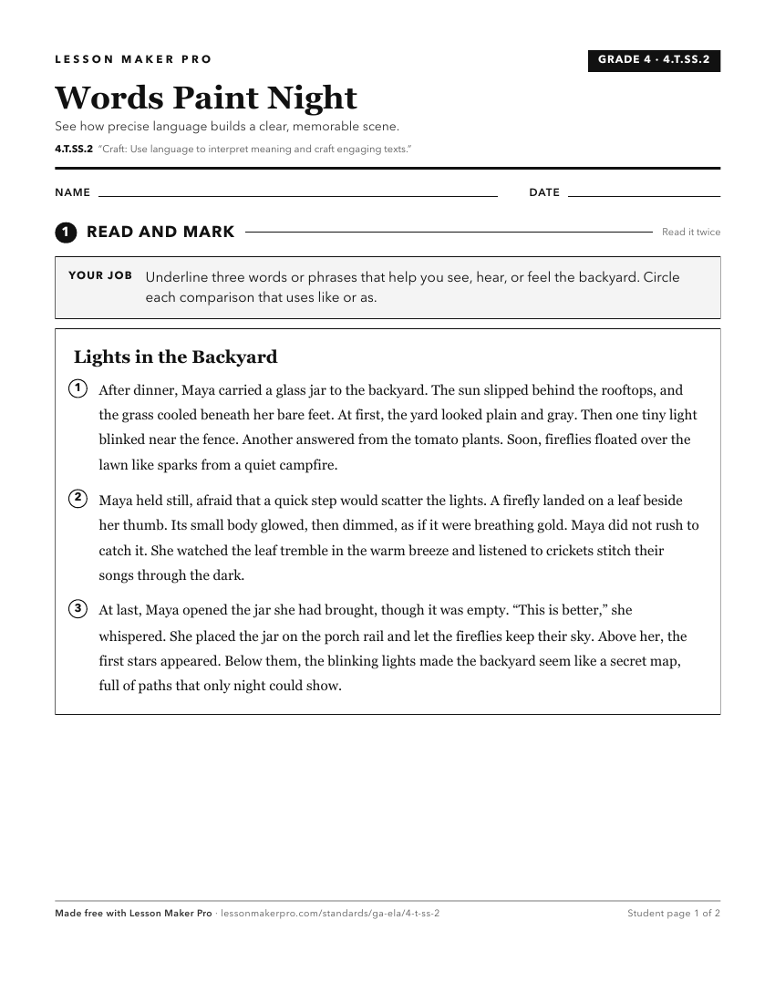 Preview of the 4.T.SS.2 printable worksheet