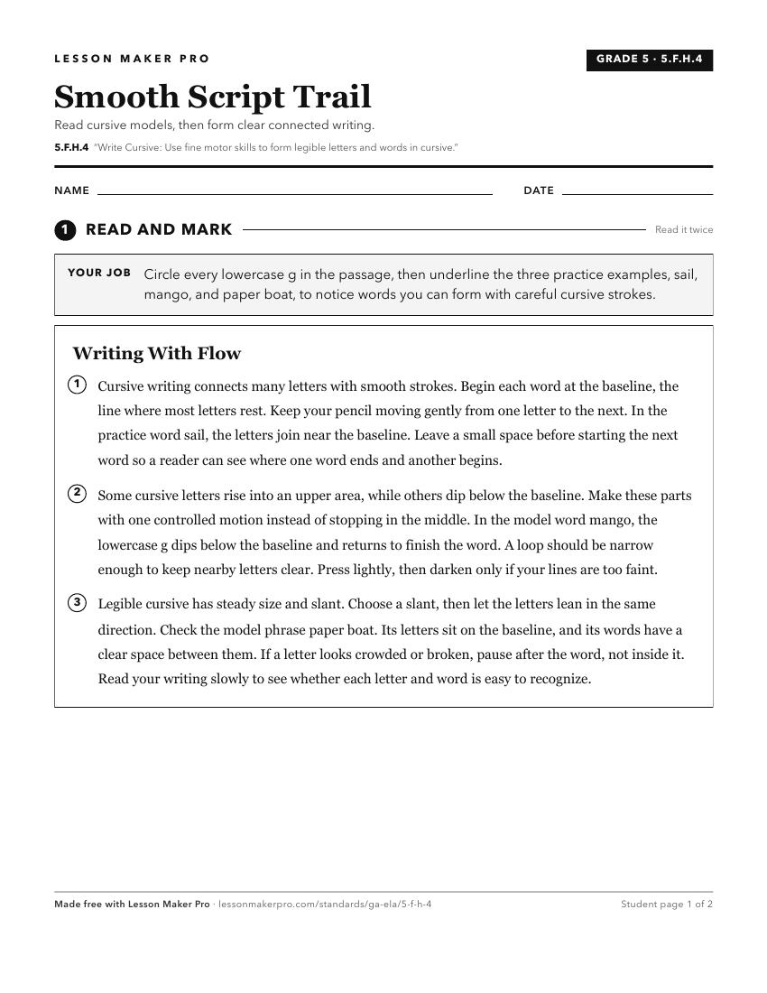 Preview of the 5.F.H.4 printable worksheet