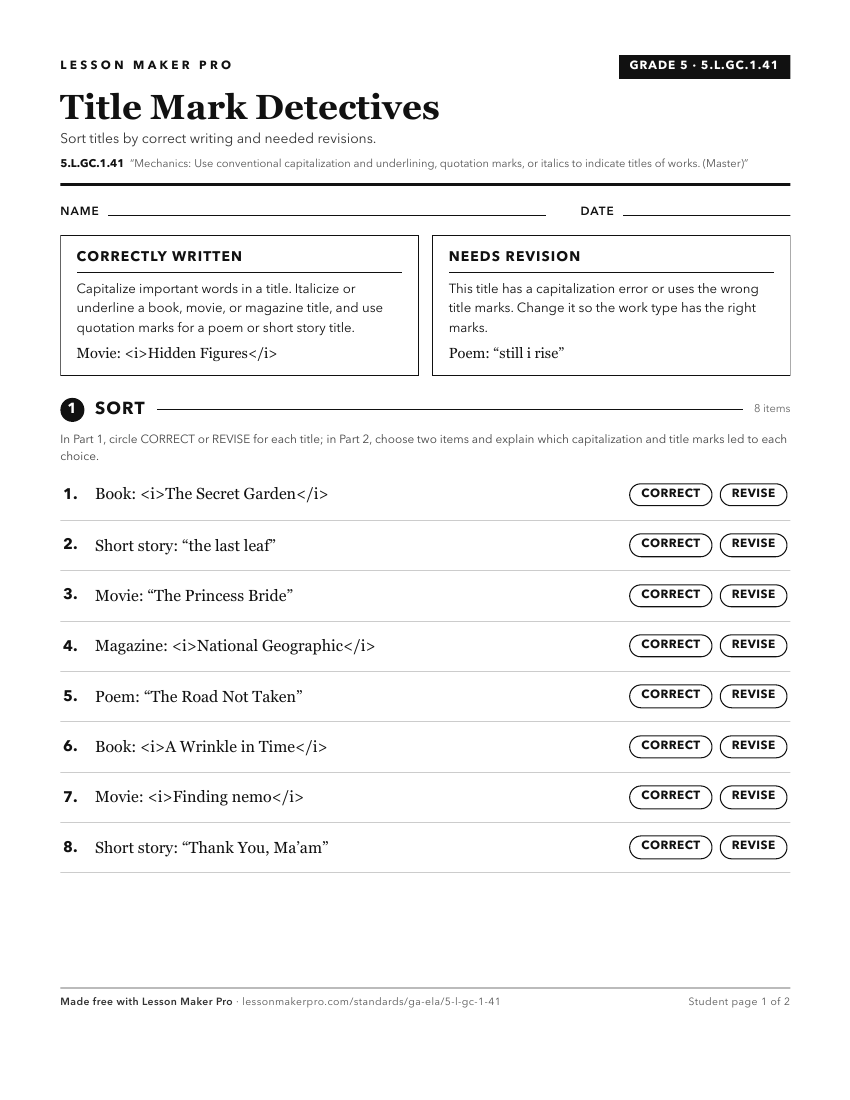 Preview of the 5.L.GC.1.41 printable worksheet