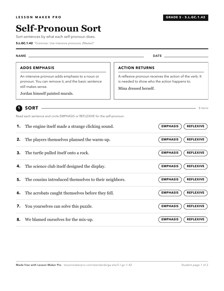 Preview of the 5.L.GC.1.42 printable worksheet