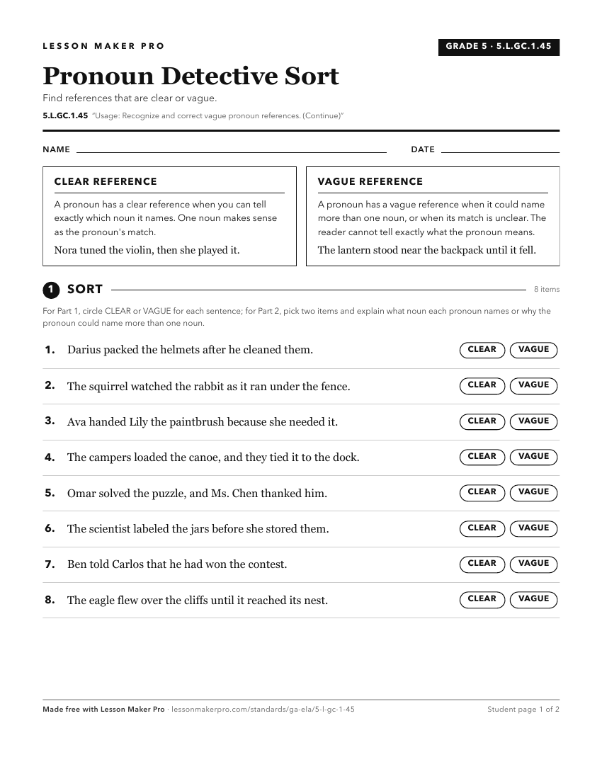 Preview of the 5.L.GC.1.45 printable worksheet