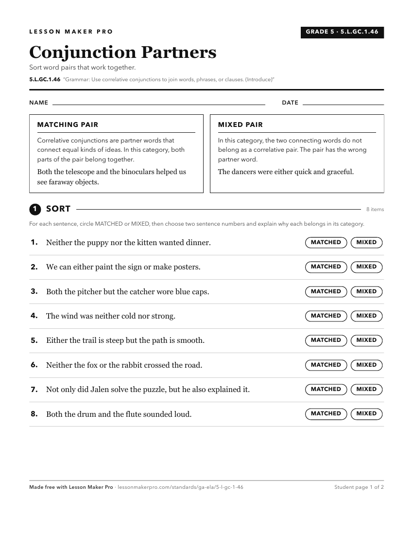 Preview of the 5.L.GC.1.46 printable worksheet
