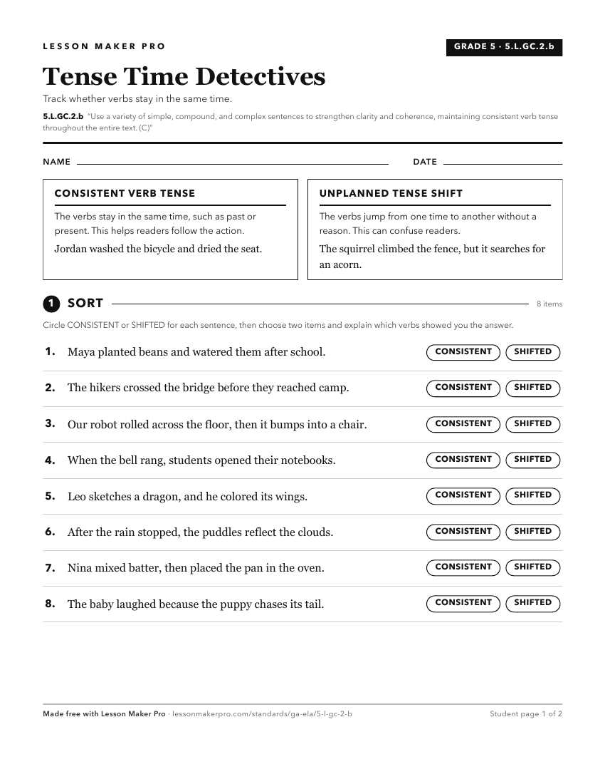 Preview of the 5.L.GC.2.b printable worksheet
