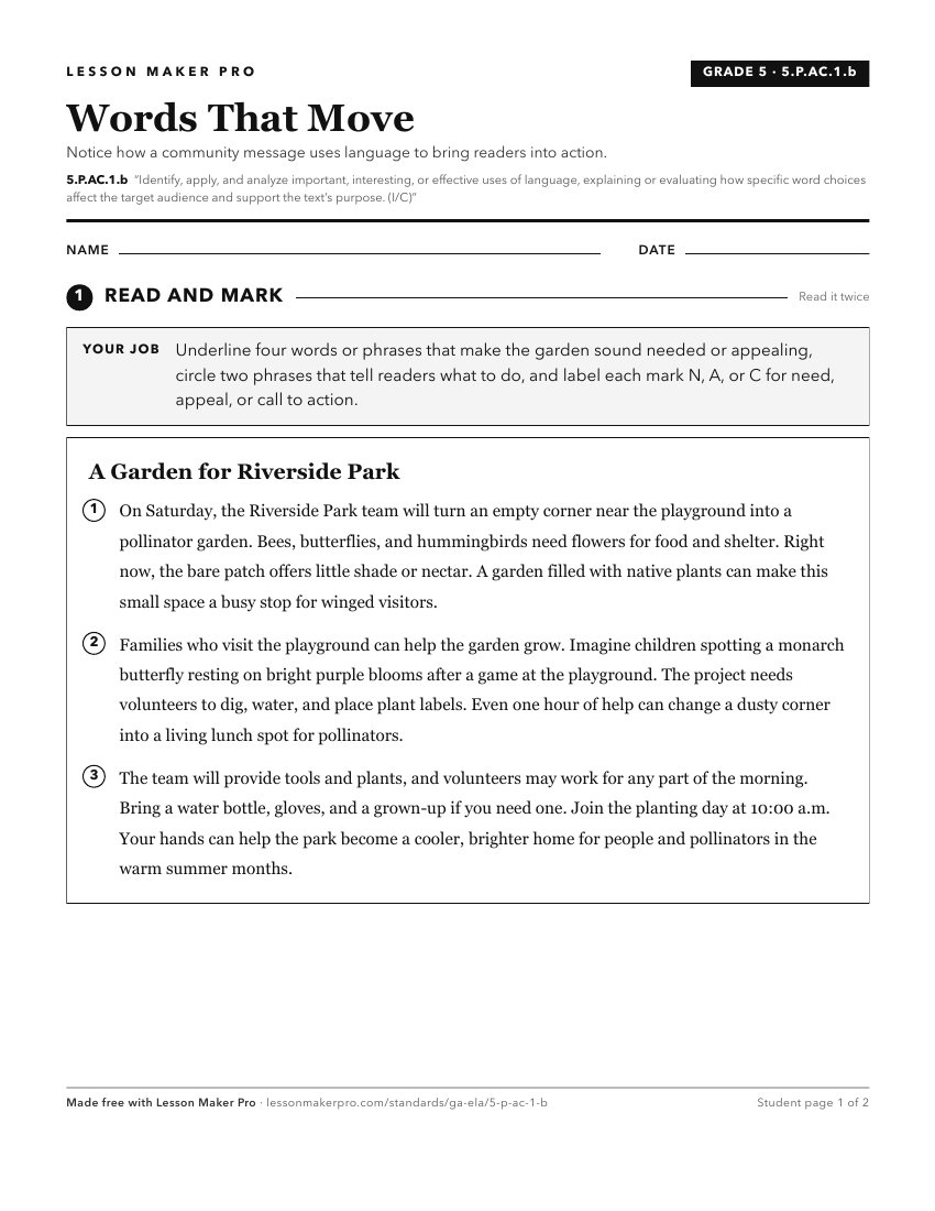 Preview of the 5.P.AC.1.b printable worksheet