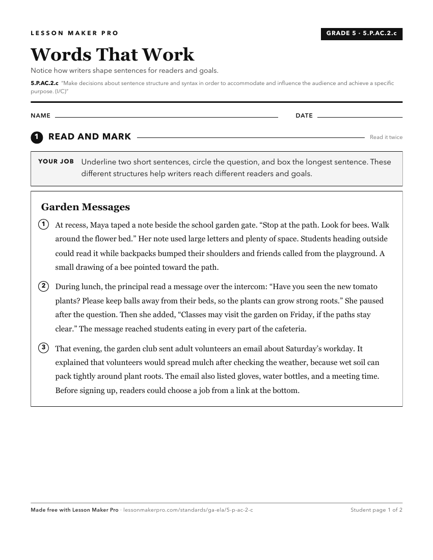 Preview of the 5.P.AC.2.c printable worksheet