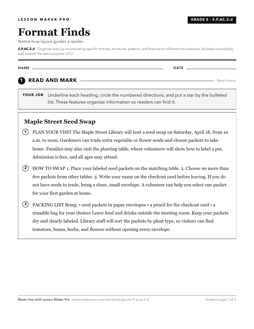 Preview of the 5.P.AC.2.d printable worksheet