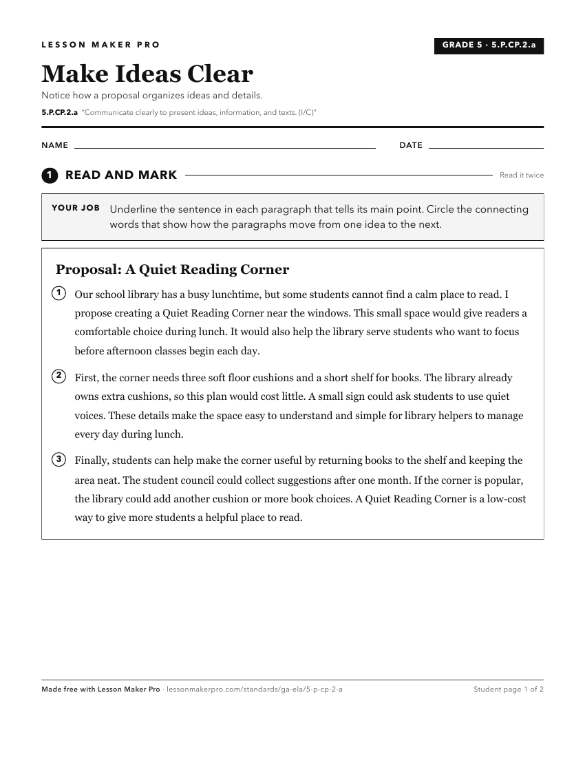 Preview of the 5.P.CP.2.a printable worksheet