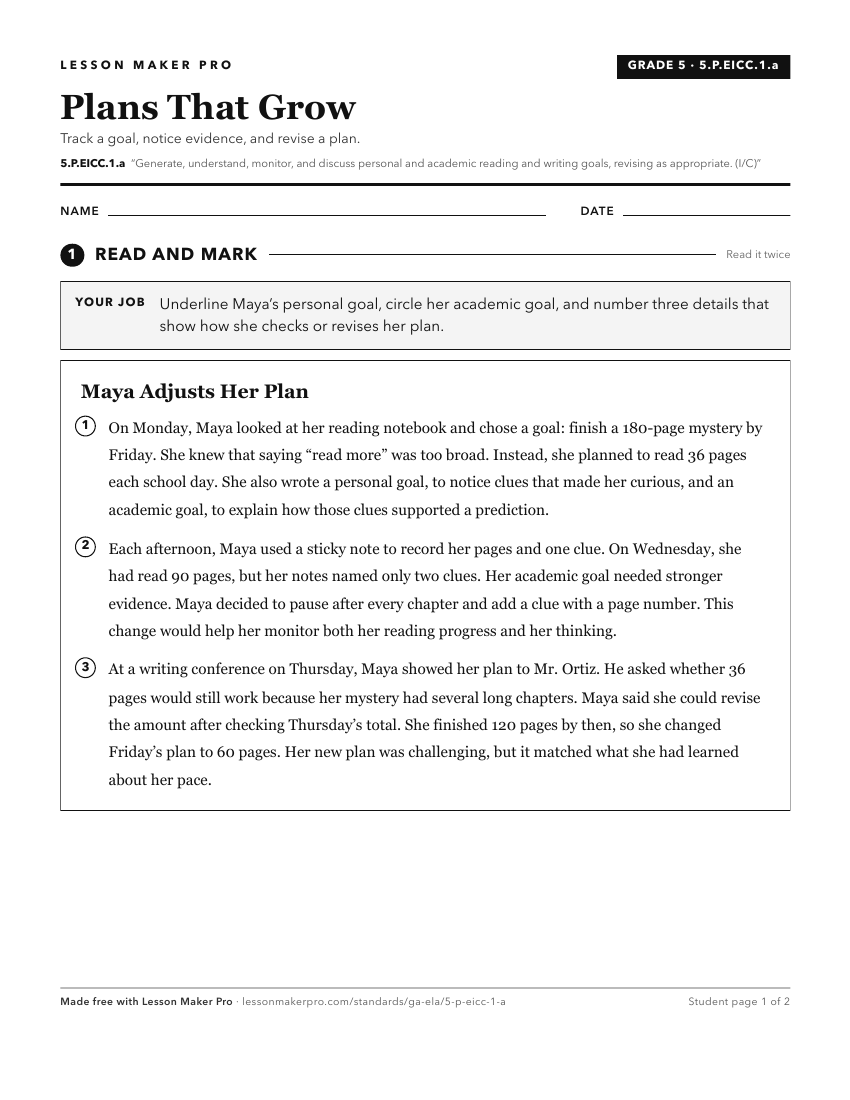 Preview of the 5.P.EICC.1.a printable worksheet