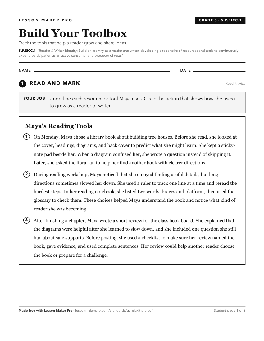 Preview of the 5.P.EICC.1 printable worksheet