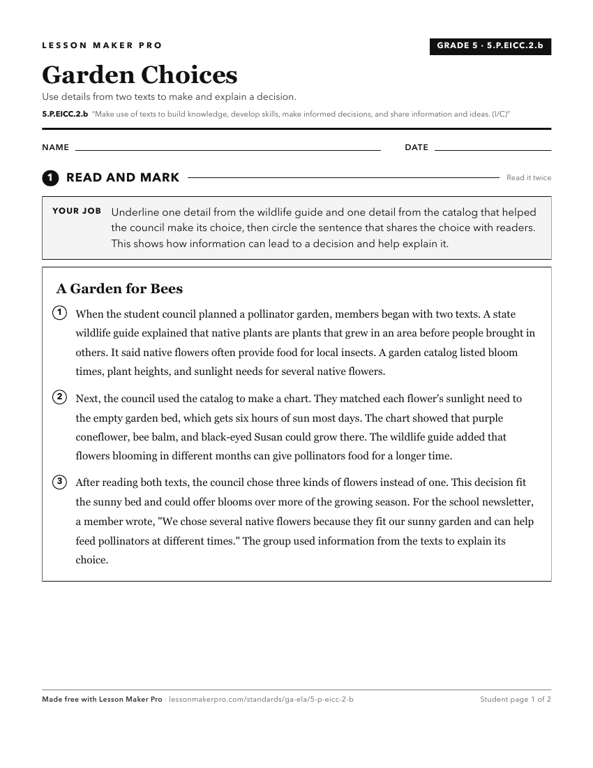 Preview of the 5.P.EICC.2.b printable worksheet