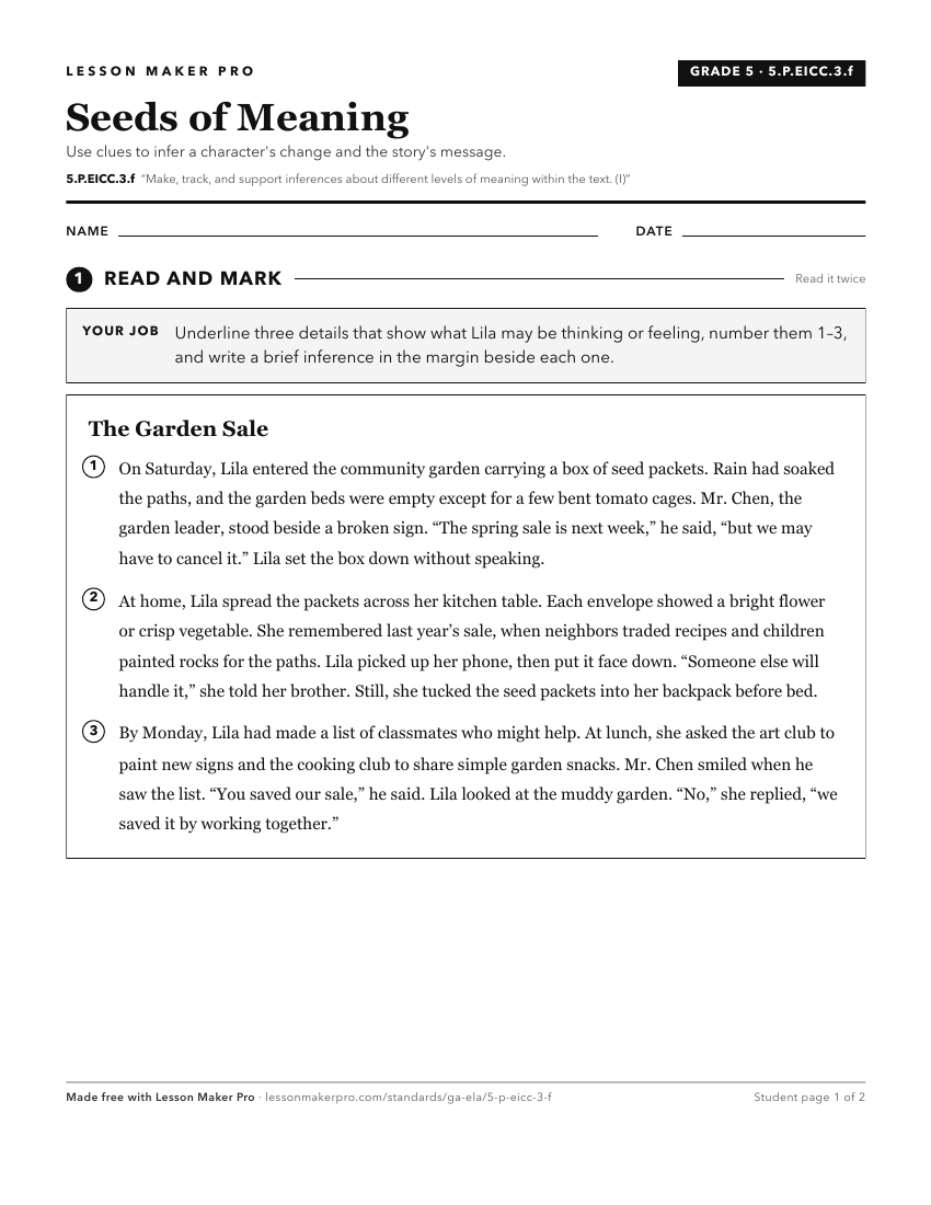 Preview of the 5.P.EICC.3.f printable worksheet
