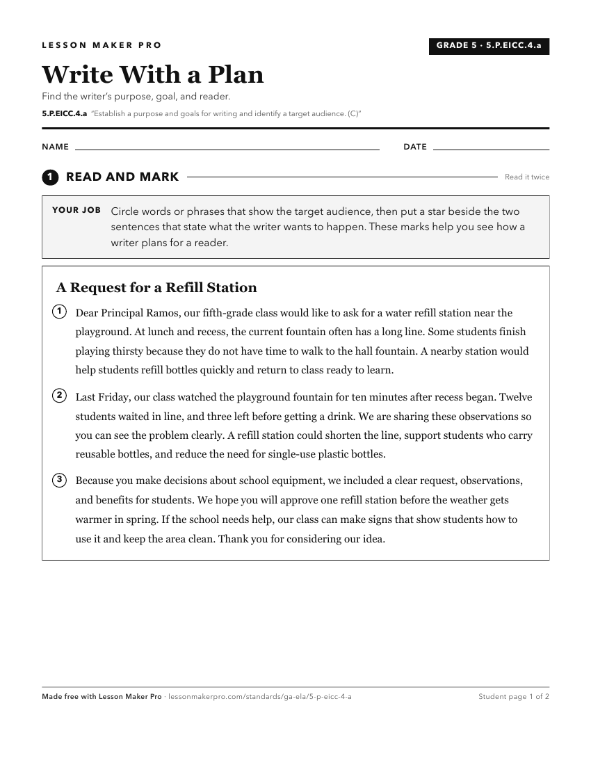 Preview of the 5.P.EICC.4.a printable worksheet