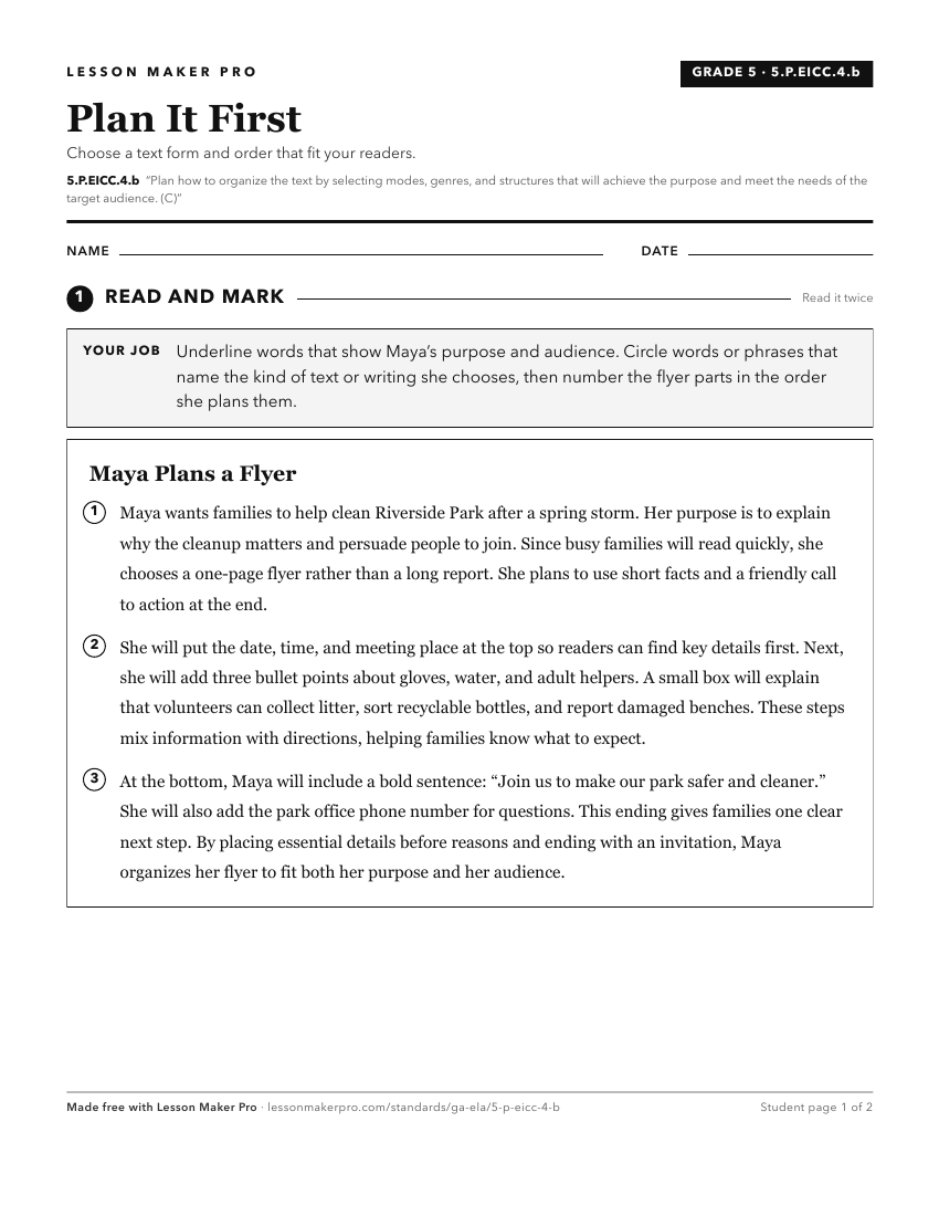 Preview of the 5.P.EICC.4.b printable worksheet