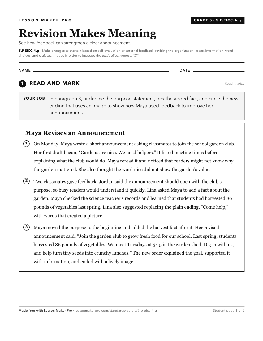 Preview of the 5.P.EICC.4.g printable worksheet